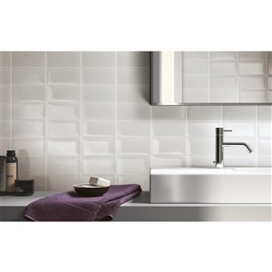 Tuile murale en verre lustré Subway de Speedtiles, 3 po x 6 po, gris moyen, paquet de 3