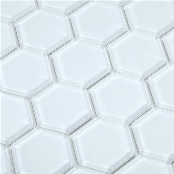 Speedtiles Sea Breeze 6-pack White 12-in x 12-in Glossy Glass Wall Tile