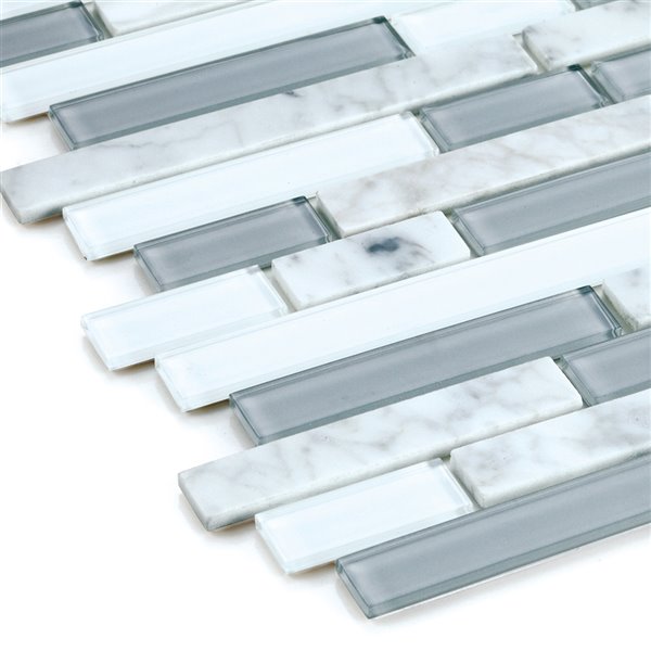 Sample Speedtiles Noriker Grey and White 4-in x 4-in Glass/Stone