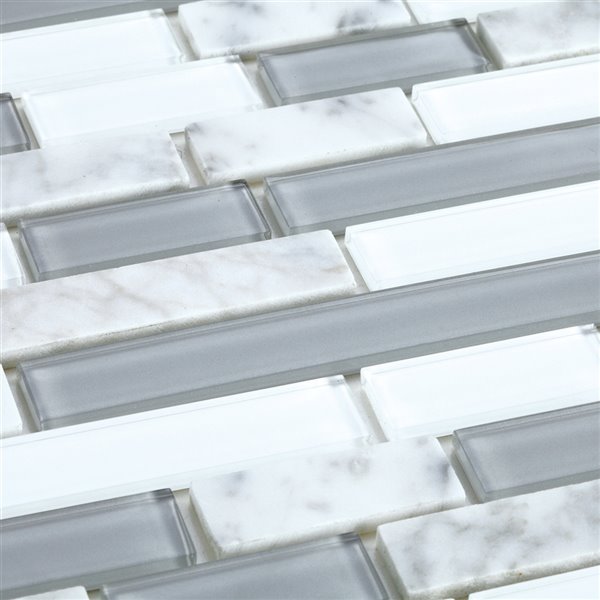 Sample Speedtiles Noriker Grey and White 4-in x 4-in Glass/Stone