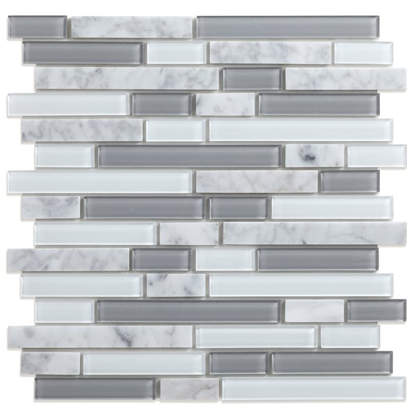 Sample Speedtiles Noriker Grey and White 4-in x 4-in Glass/Stone