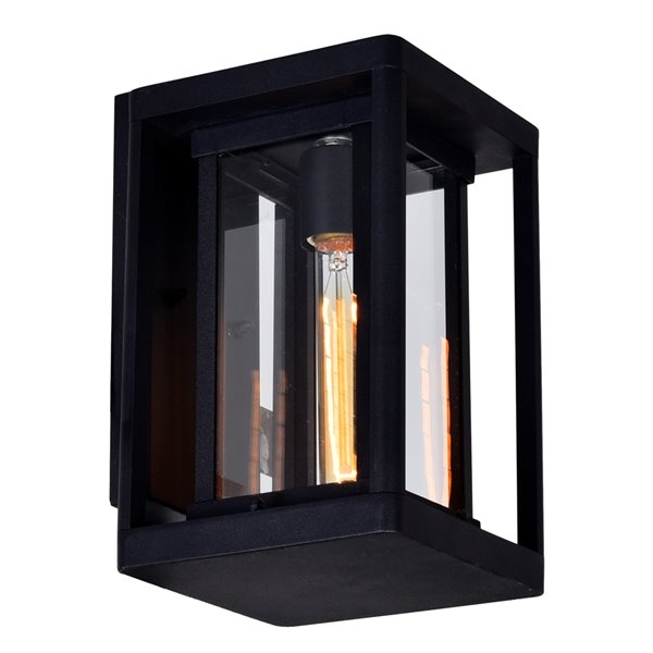 CWI Lighting Mulvane 11.4-in H Black Hardwired Medium Base (E-26) Outdoor Wall Light