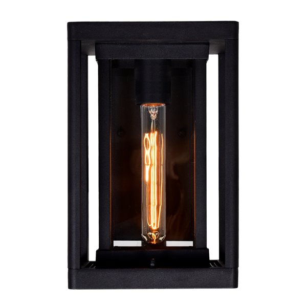 CWI Lighting Mulvane 11.4-in H Black Hardwired Medium Base (E-26) Outdoor Wall Light