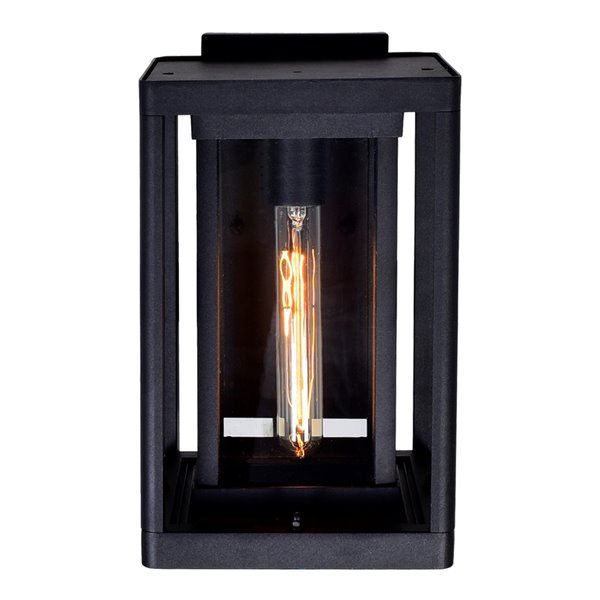 CWI Lighting Mulvane 11.4-in H Black Hardwired Medium Base (E-26) Outdoor Wall Light