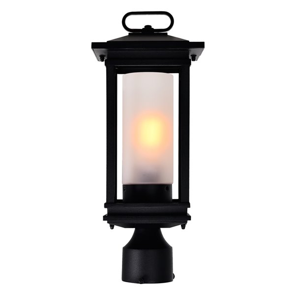 CWI Lighting Granville 60 Watts 15.5-in Black Farmhouse Pier Mount