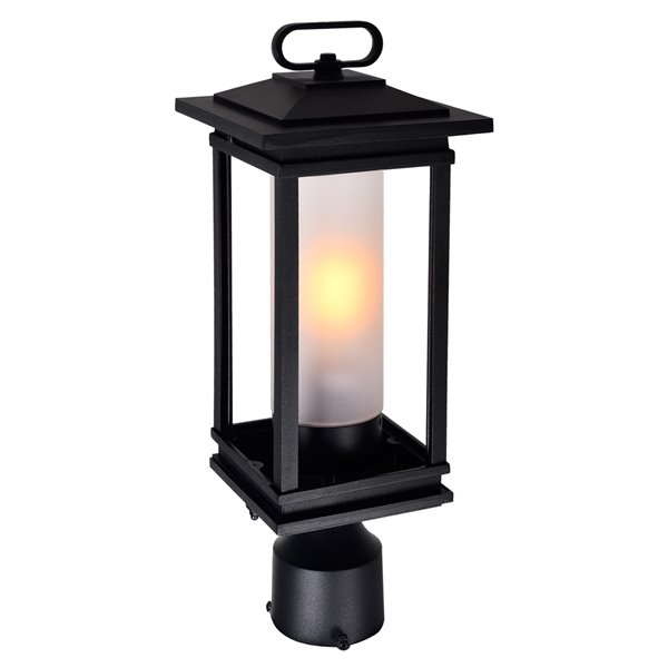 CWI Lighting Granville 60 Watts 15.5-in Black Farmhouse Pier Mount