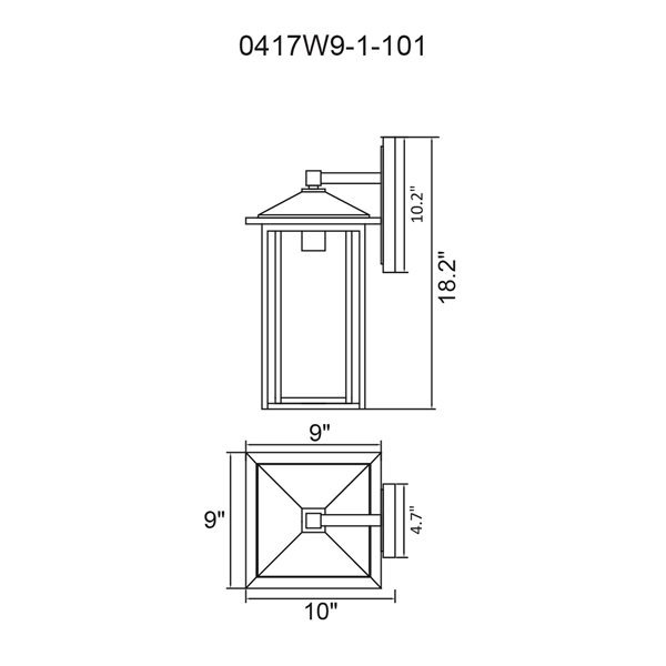 CWI Lighting Crawford 18.1-in H Black Hardwired Medium Base (E-26) Outdoor Wall Light