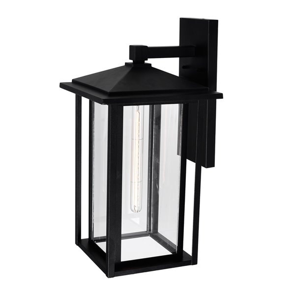 CWI Lighting Crawford 21.7-in H Black Hardwired Medium Base (E-26) Outdoor Wall Light