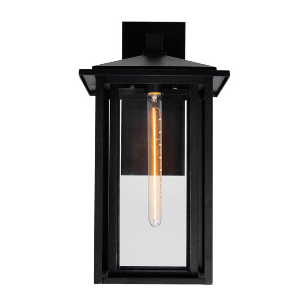 CWI Lighting Crawford 21.7-in H Black Hardwired Medium Base (E-26) Outdoor Wall Light