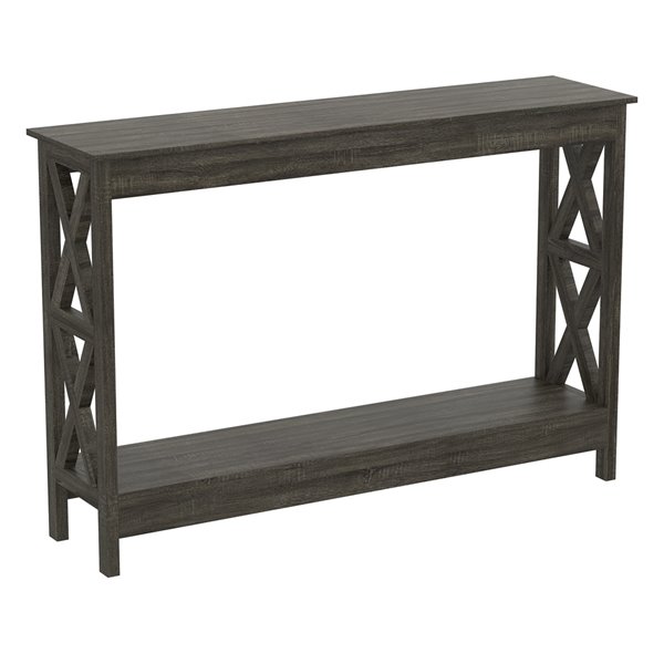 Safdie & Co. Dark Grey MDF Farmhouse Console Table