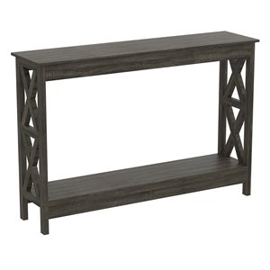 Safdie & Co. Dark Grey MDF Farmhouse Console Table