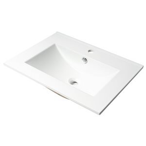ALFI brand White Porcelain Drop-In Rectangular Bathroom Sink with Overflow Drain (23.63-in x 18.13-in)