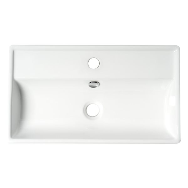 ALFI brand White Porcelain Wall-Mount Rectangular Bathroom Sink with Overflow Drain (21.38-in x 12.25-in)