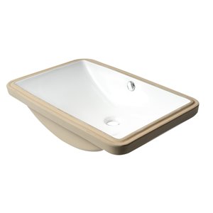 ALFI brand White Porcelain Undermount Rectangular Bathroom Sink with Overflow Drain (23.25-in x 16.75-in)