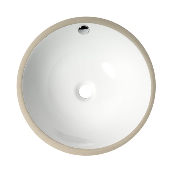 ALFI brand White Porcelain Undermount Round Bathroom Sink with Overflow Drain (16.88-in x 16.88-in)