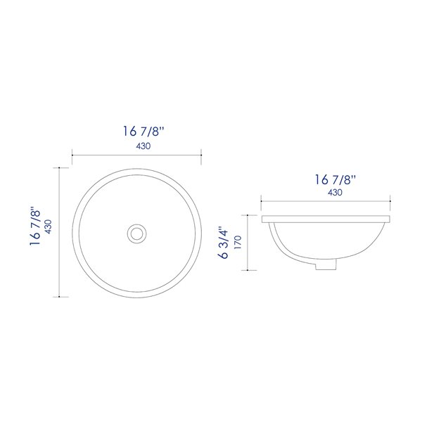 ALFI brand White Porcelain Undermount Round Bathroom Sink with Overflow Drain (16.88-in x 16.88-in)
