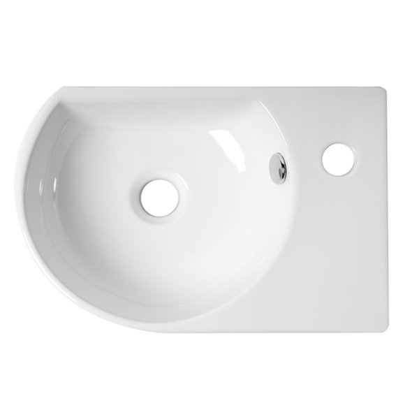 ALFI brand White Porcelain Wall-Mount Oval Bathroom Sink with Overflow Drain (16-in x 10.63-in)