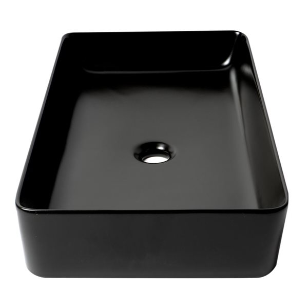 ALFI brand Black Matte Porcelain Vessel Rectangular Bathroom Sink (24-in x 13.63-in)