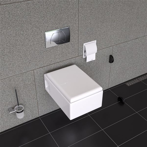 ALFI brand White Recessed Spring-Loaded Toilet Paper Holder