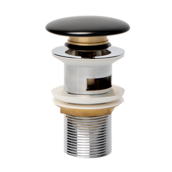 ALFI brand Black Bathroom Sink Pop Up Drain with Overflow