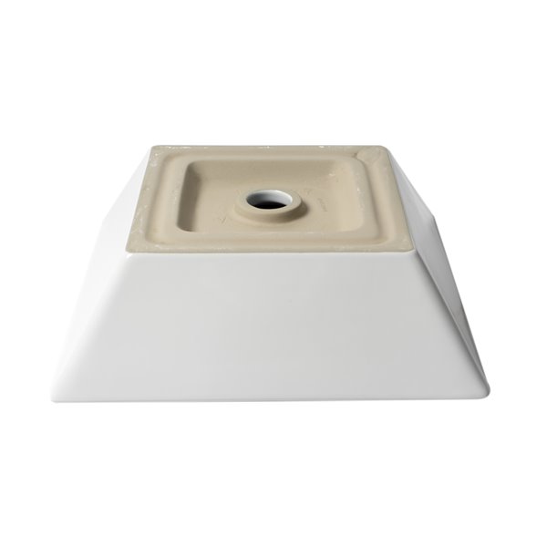 ALFI brand White Porcelain Vessel Square Bathroom Sink (16.5-in x 16.5-in)