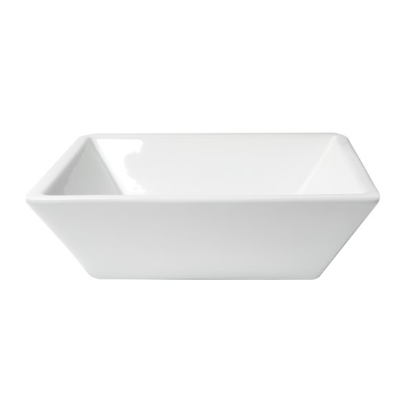 ALFI brand White Porcelain Vessel Square Bathroom Sink (16.5-in x 16.5-in)