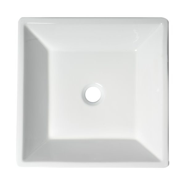 ALFI brand White Porcelain Vessel Square Bathroom Sink (16.5-in x 16.5-in)