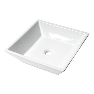 ALFI brand White Porcelain Vessel Square Bathroom Sink (16.5-in x 16.5-in)