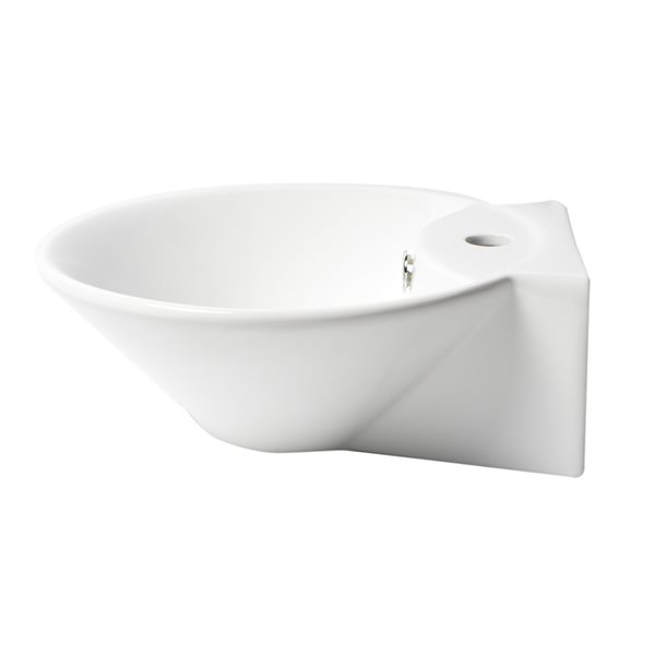 ALFI brand White Porcelain Wall-Mount Oval Bathroom Sink with Overflow Drain (16.38-in x 16.88-in)