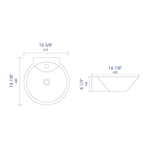 ALFI brand White Porcelain Wall-Mount Oval Bathroom Sink with Overflow Drain (16.38-in x 16.88-in)