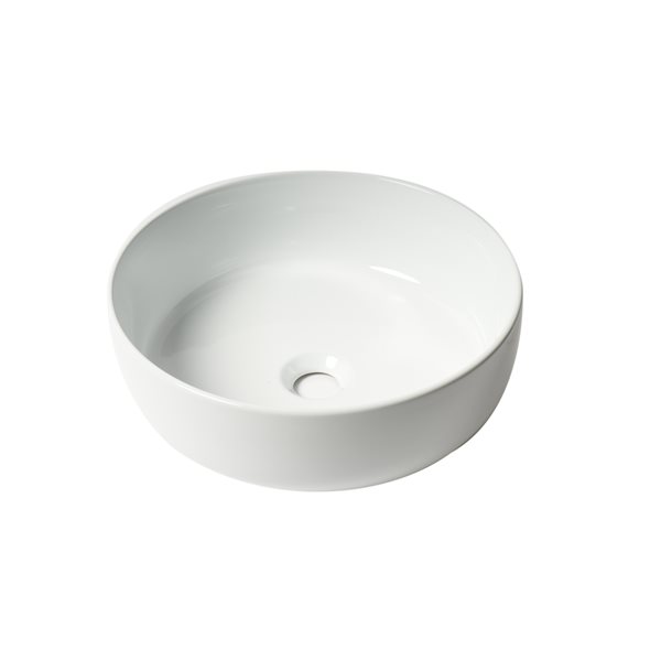 ALFI brand White Porcelain Vessel Round Bathroom Sink (15.5-in x 15.5-in)