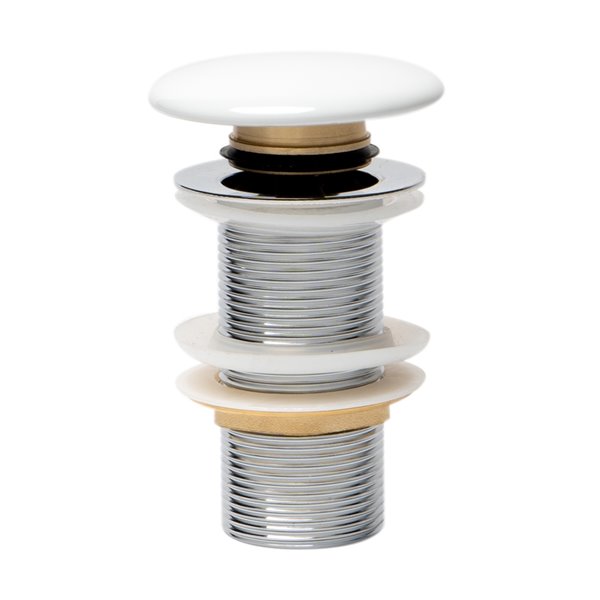 ALFI brand White Bathroom Sink Pop Up Drain without Overflow