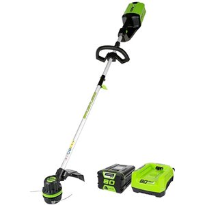 Greenworks Pro 80-Volt 16-in Straight Cordless String Trimmer with 2.0 AH Battery and Charger Included