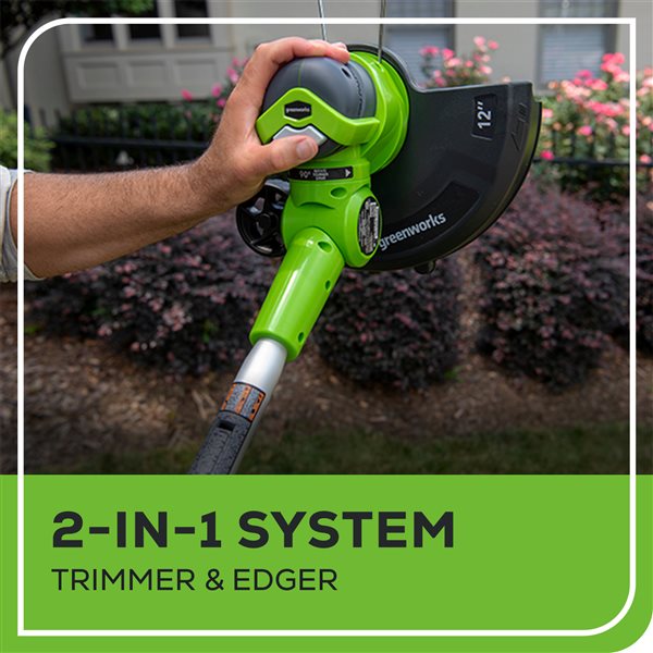 Greenworks 24-Volt 12-in Straight Cordless String Trimmer with Edge Guide (Tool Only)