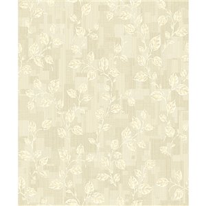 Papier peint au motif de lierre non tissé et non encollé Child par Advantage, 57,8 pi², crème