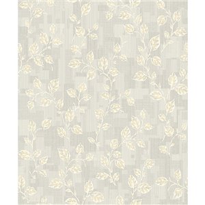 Papier peint au motif de lierre non tissé et non encollé Child par Advantage, 57,8 pi², gris pâle