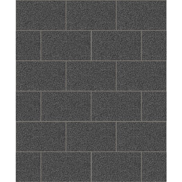 Advantage Neale 56.4-sq. ft. Black Vinyl Tile Unpasted Paste the Paper Wallpaper