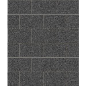 Advantage Neale 56.4-sq. ft. Black Vinyl Tile Unpasted Paste the Paper Wallpaper