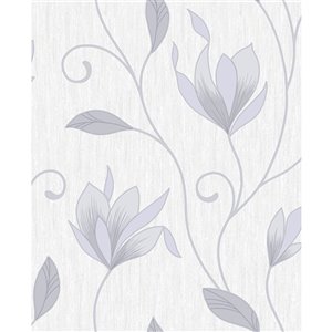 Advantage Gallagher 56.4-sq. ft. Off-White Vinyl Floral Unpasted Paste the Paper Wallpaper