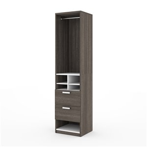 Bestar Cielo 20-in Bark Grey And White Closet Organizer with Drawers