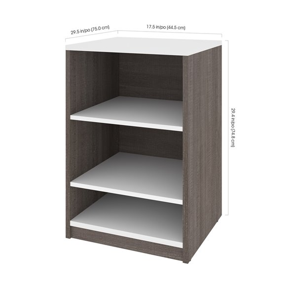 Bestar Cielo 39-in Bark Grey And White Closet Organizer with Drawers