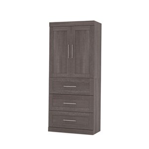 Bestar Pur 36-in Bark Grey Armoire with Drawers