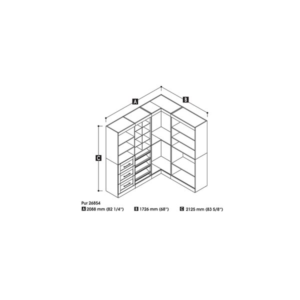 Meuble de rangement Pur de 83 po gris écorce de Bestar