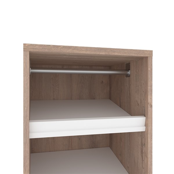 Bestar Cielo 20-in Rustic Brown And White Closet Organizer