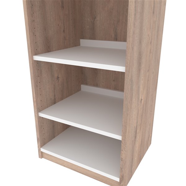 Bestar Cielo 20-in Rustic Brown And White Closet Organizer