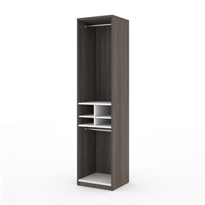 Meuble de rangement Cielo de 20 po gris et blanc de Bestar avec tringles