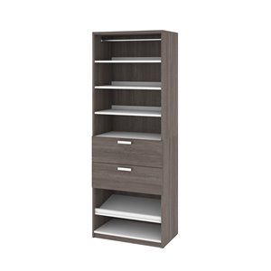 Meuble de rangement Cielo de 30 po gris écorce et blanc de Bestar avec tiroirs