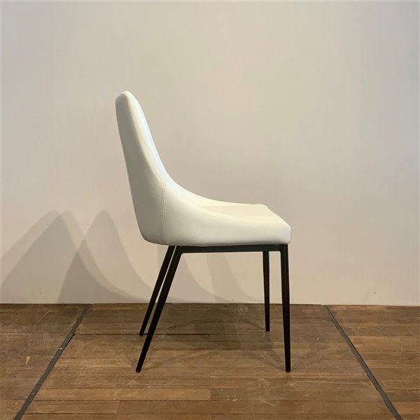 MobX Set of 2 Contemporary White Genuine Leather Parsons Chair NH6309