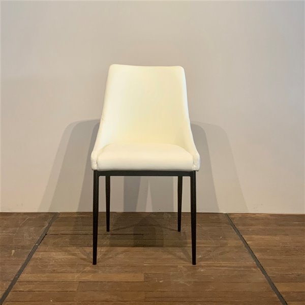 MobX Set of 2 Contemporary White Genuine Leather Parsons Chair NH6309