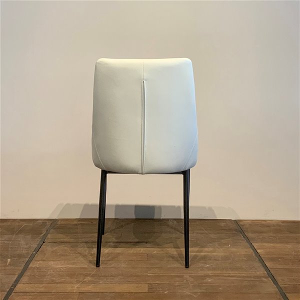 MobX Set of 2 Contemporary White Genuine Leather Parsons Chair NH6309